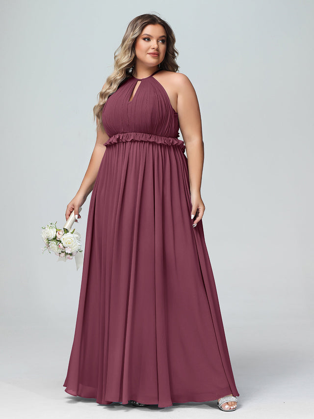 V-neck Lace and Chiffon Dresses with Open Back Mulberry Plus Size