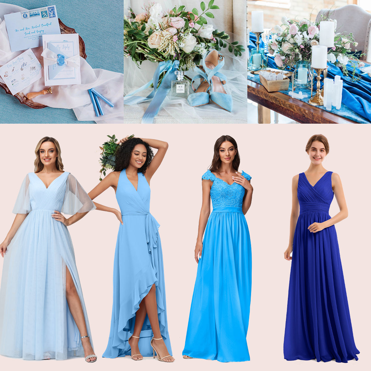 BLUE BRIDESMAID DRESSES