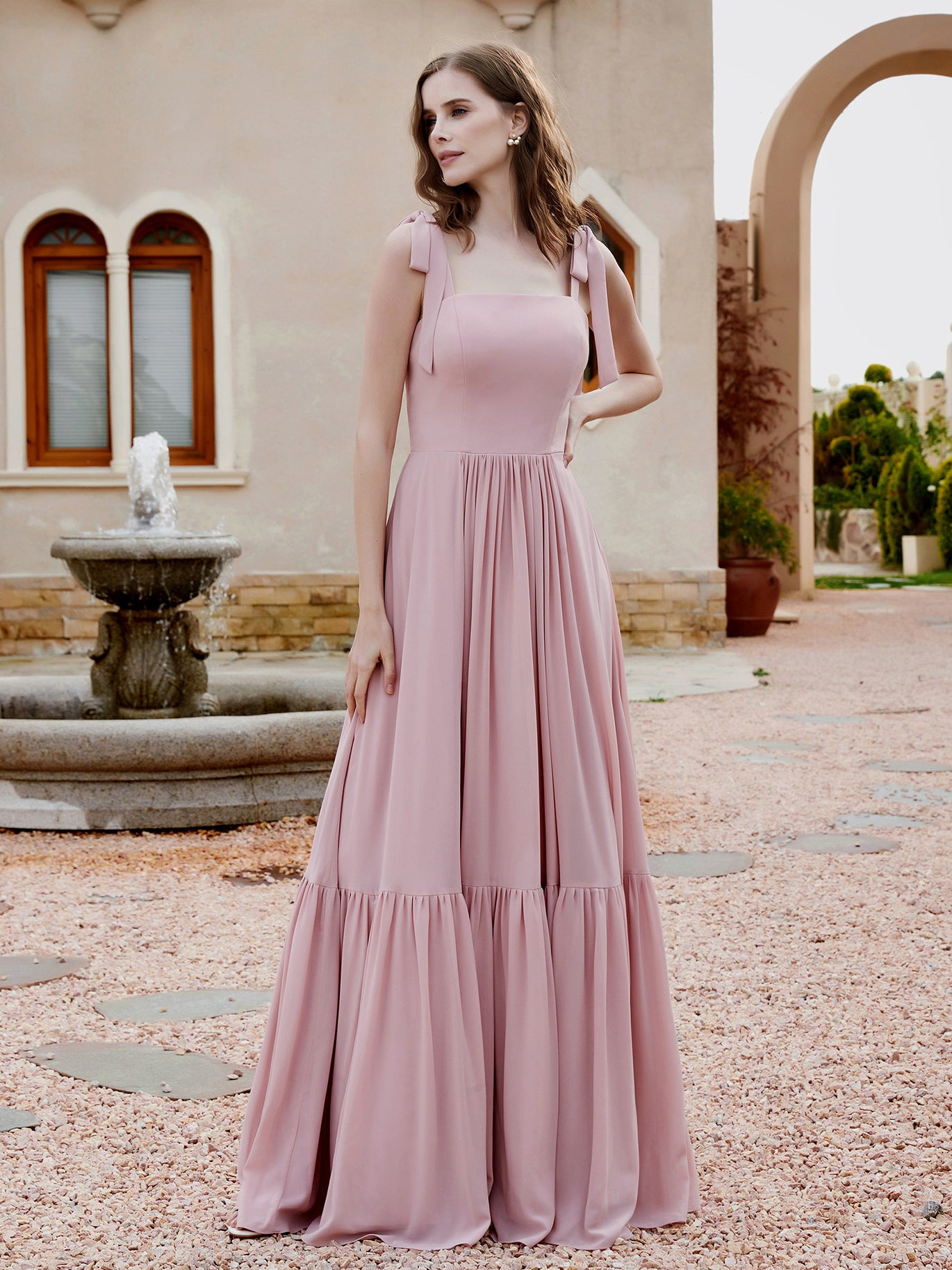 sachin and babi light blue dress Chiffon Bridesmaid Dresses main image 0