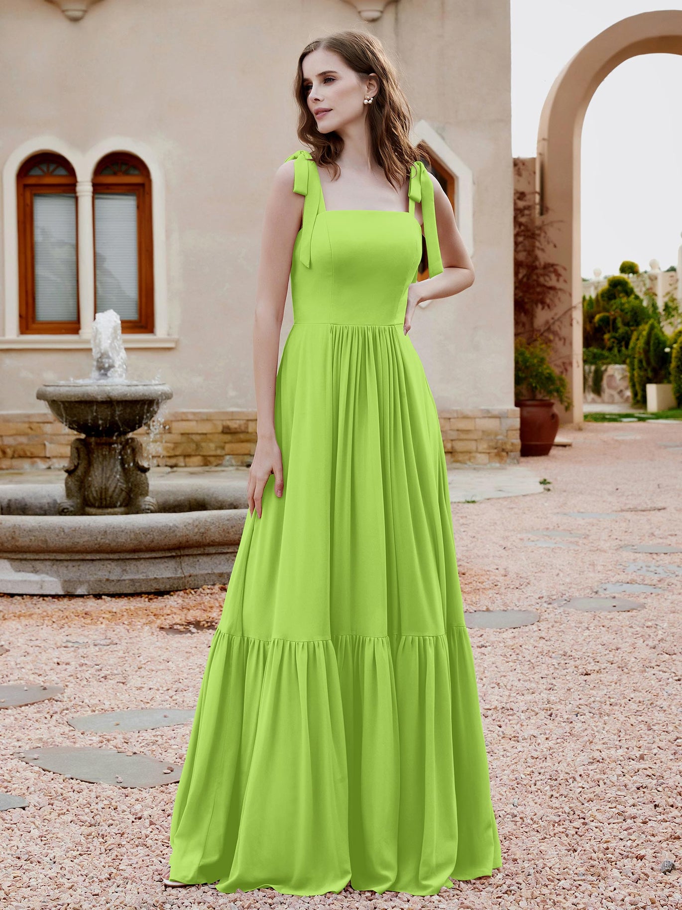 Lime-Green Bridesmaid Dresses - For Spring Summer Wedding BABARONI Lime-Green Bridesmaid Dresses - For Spring Summer Wedding BABARONI