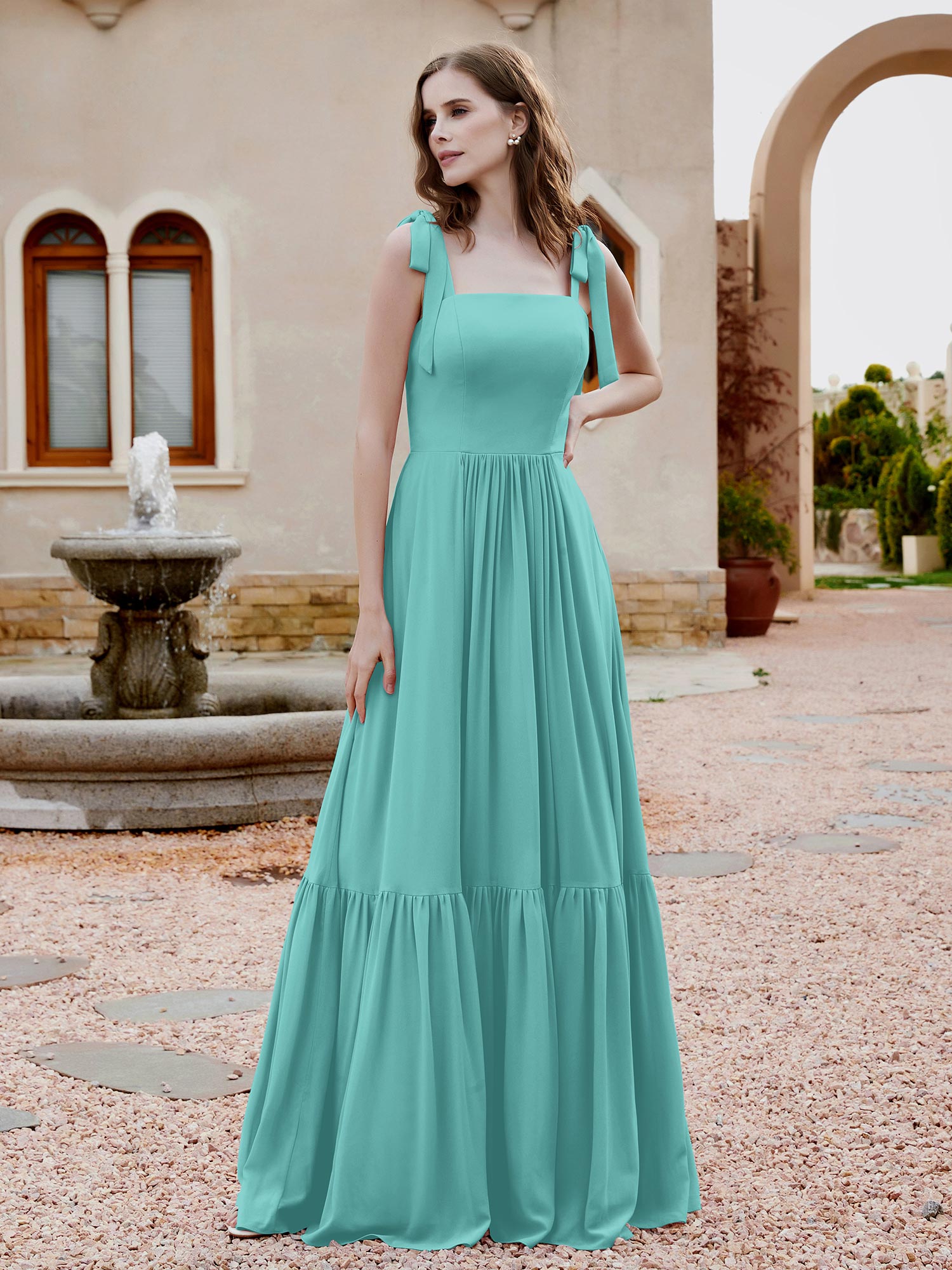 Spa blue Bridesmaid popular Dress