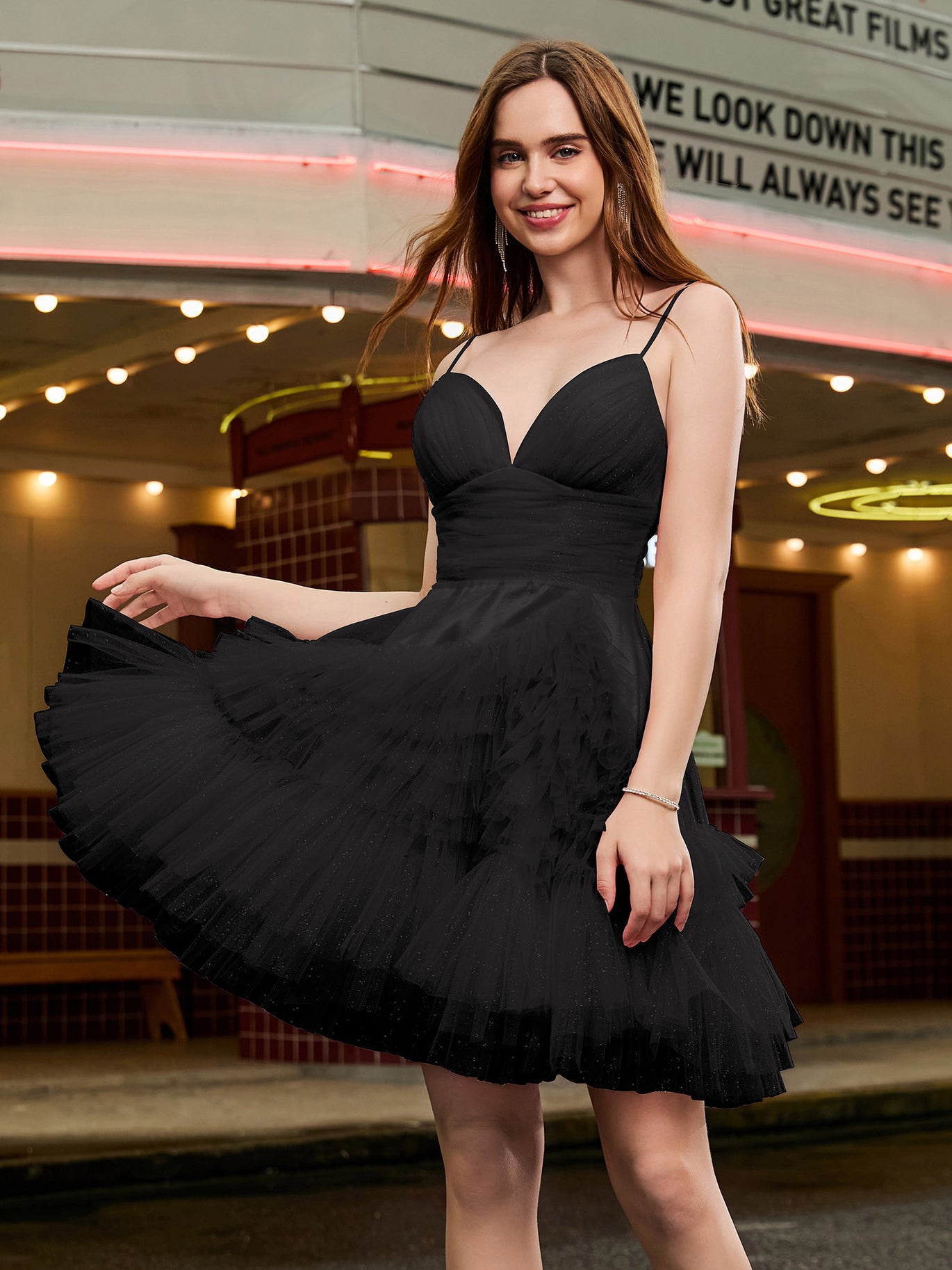 corpse bride black dress Strapless Black Ruffle Short Dress with Bow Homecoming Dress Black / US 14