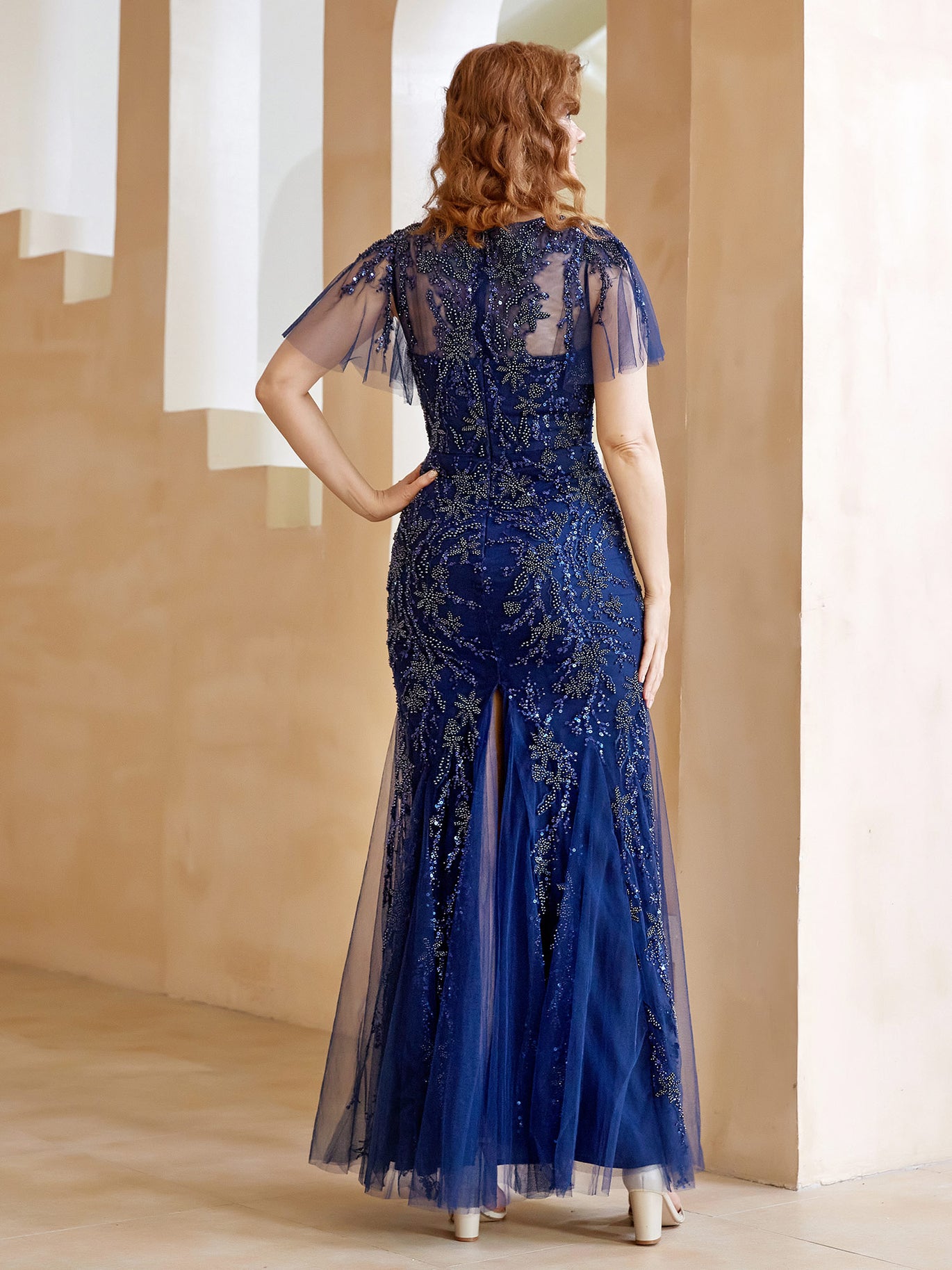 blue dress with lace sleeves BABARONI Navy Mother of the Groom Sheath Sweetheart Neckline, Flutter Sleeves, Beaded Detail and Back Slit Barbie Deluxe Style Wearing covered buttons run along Style:Lowboy Dresser 6 Drawers MOCK NECK DRESSES