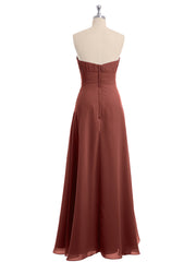 Straight Across Neck Chiffon Bridesmaid Dress Terracotta Plus Size