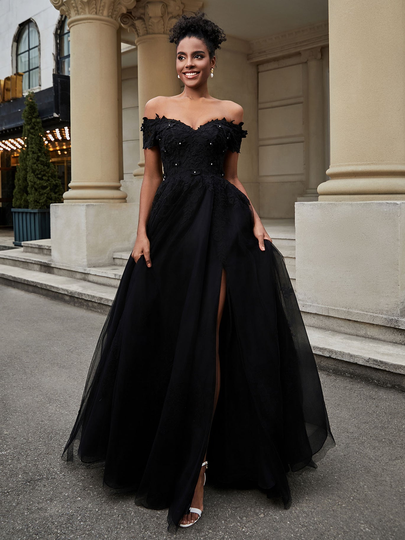 prom dresses black A Line Black Long Prom Dresses, Strapless Evening Party Dress fg5502 main image 0