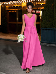 Simple Chiffon Dresses with V Neckline Azalea