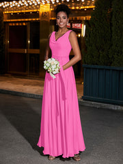 Simple Chiffon Dresses with V Neckline Azalea