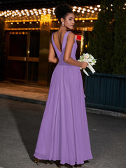 Simple Chiffon Dresses with V Neckline Tahiti
