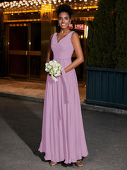 Simple Chiffon Dresses with V Neckline Wisteria