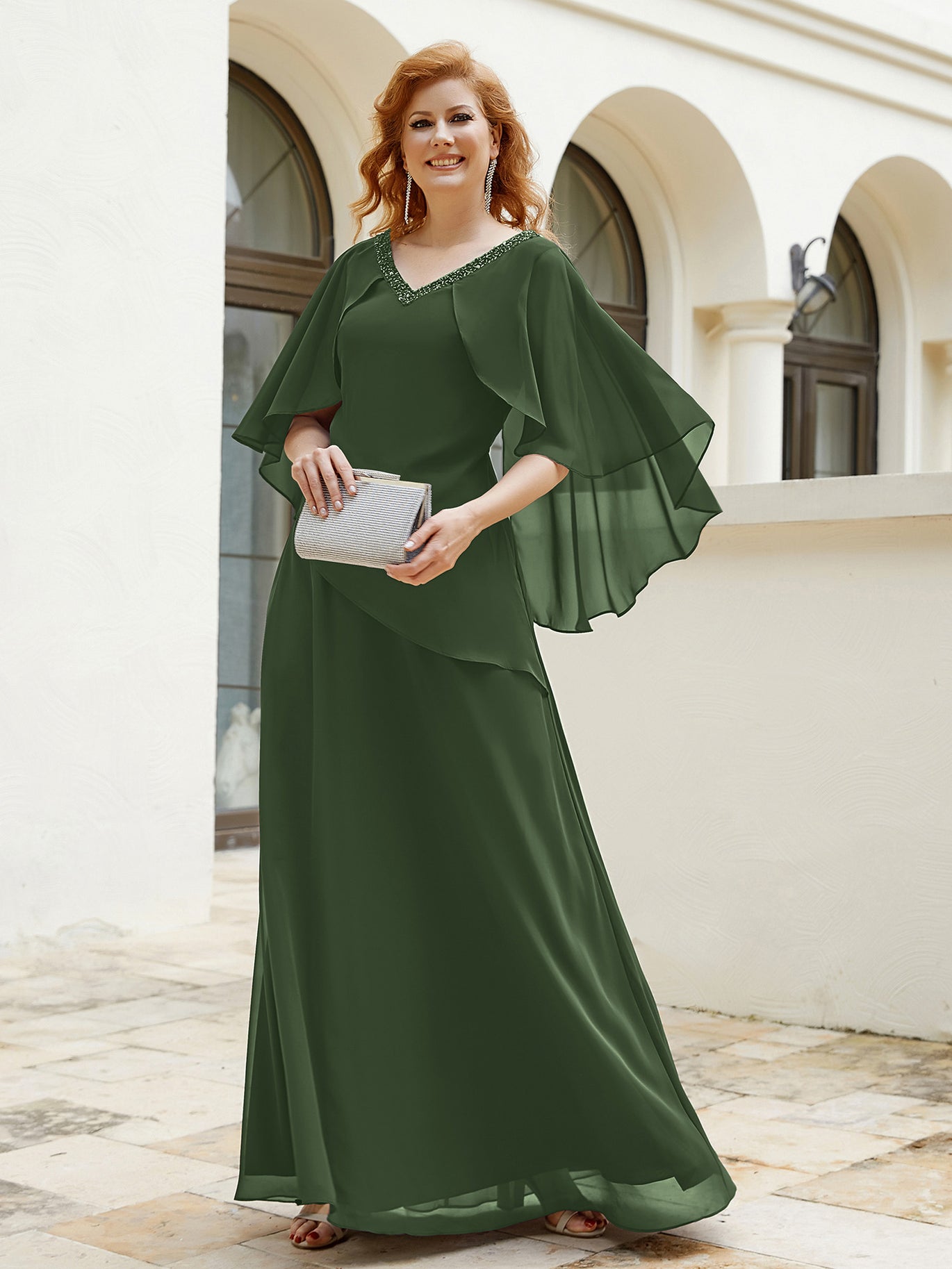 Olive Green Mother of the Bride Dresses BABARONI Olive Green Mother of the Bride Dresses BABARONI