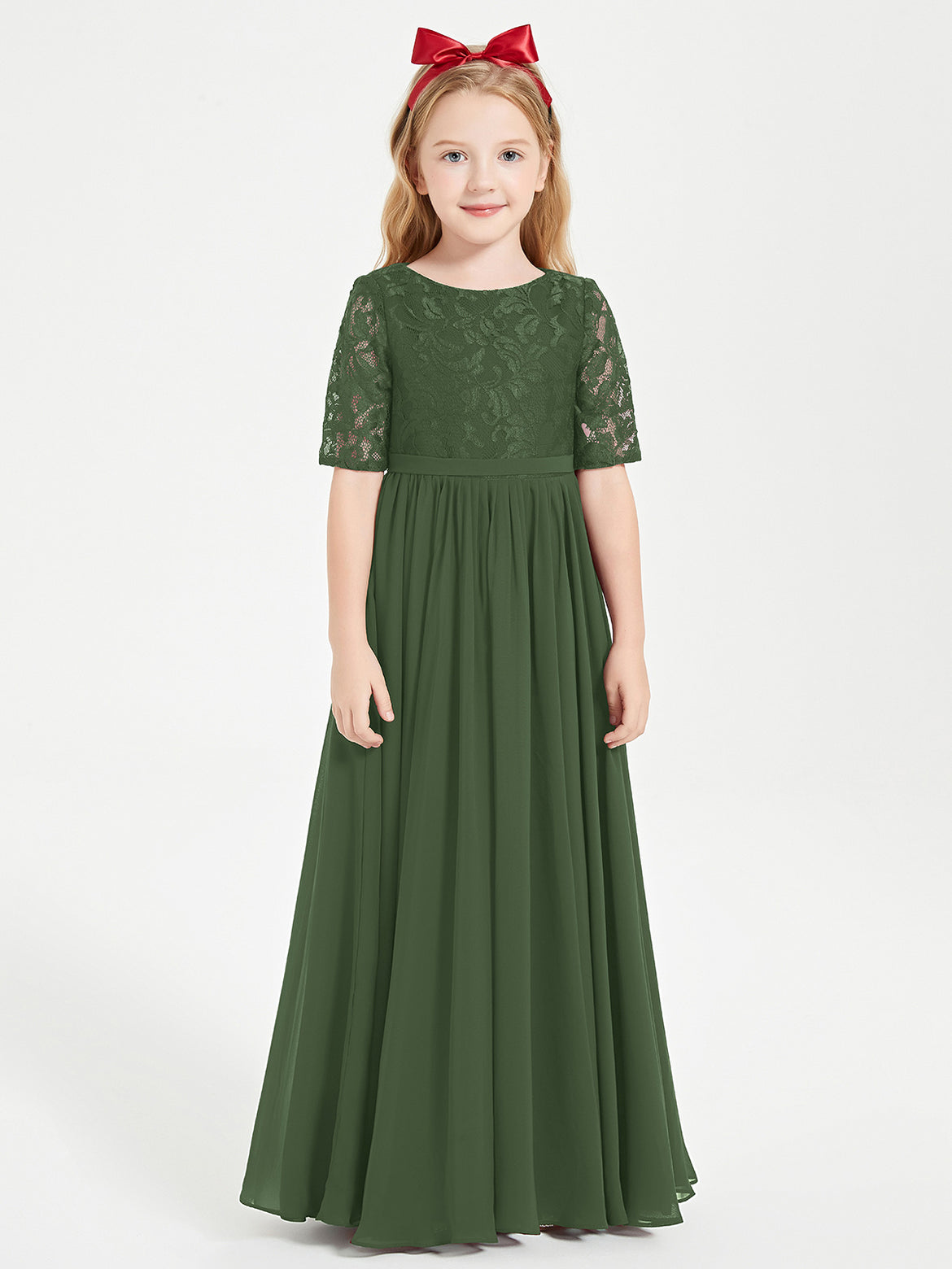 Olive Green Junior Bridesmaid Dresses BABARONI Olive Green Junior Bridesmaid Dresses BABARONI