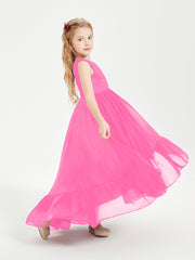 Boho Junior Bridesmaid Dresses Cascading Skirt Azalea