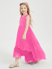 Boho Junior Bridesmaid Dresses Cascading Skirt Azalea
