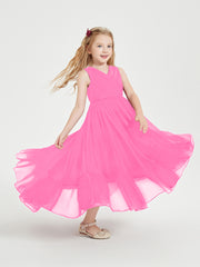 Boho Junior Bridesmaid Dresses Cascading Skirt Azalea