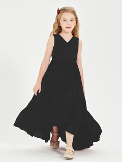 Boho Junior Bridesmaid Dresses Cascading Skirt Black