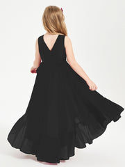 Boho Junior Bridesmaid Dresses Cascading Skirt Black
