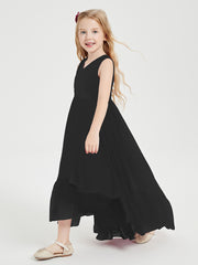 Boho Junior Bridesmaid Dresses Cascading Skirt Black