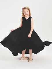 Boho Junior Bridesmaid Dresses Cascading Skirt Black