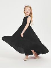 Boho Junior Bridesmaid Dresses Cascading Skirt Black