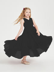 Boho Junior Bridesmaid Dresses Cascading Skirt Black