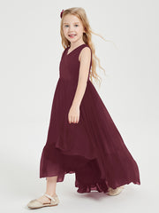 Boho Junior Bridesmaid Dresses Cascading Skirt Cabernet