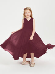 Boho Junior Bridesmaid Dresses Cascading Skirt Cabernet