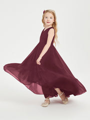 Boho Junior Bridesmaid Dresses Cascading Skirt Cabernet