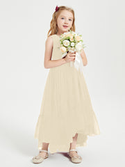 Boho Junior Bridesmaid Dresses Cascading Skirt Champagne