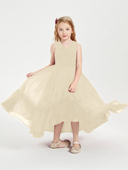 Boho Junior Bridesmaid Dresses Cascading Skirt Champagne