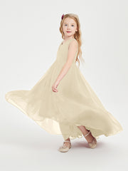 Boho Junior Bridesmaid Dresses Cascading Skirt Champagne