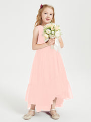 Boho Junior Bridesmaid Dresses Cascading Skirt Coral