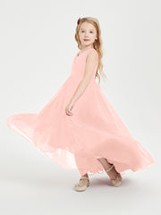 Boho Junior Bridesmaid Dresses Cascading Skirt Coral