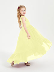 Boho Junior Bridesmaid Dresses Cascading Skirt Daffodil