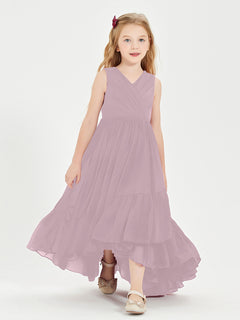 Boho Junior Bridesmaid Dresses Cascading Skirt Dusk