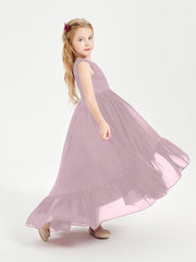 Boho Junior Bridesmaid Dresses Cascading Skirt Dusk