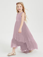 Boho Junior Bridesmaid Dresses Cascading Skirt Dusk