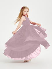 Boho Junior Bridesmaid Dresses Cascading Skirt Dusk