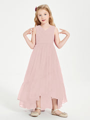 Boho Junior Bridesmaid Dresses Cascading Skirt Dusty Rose