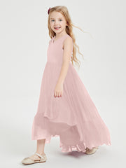 Boho Junior Bridesmaid Dresses Cascading Skirt Dusty Rose