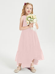 Boho Junior Bridesmaid Dresses Cascading Skirt Dusty Rose