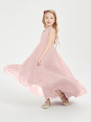 Boho Junior Bridesmaid Dresses Cascading Skirt Dusty Rose