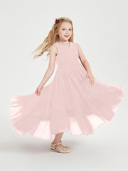 Boho Junior Bridesmaid Dresses Cascading Skirt Dusty Rose