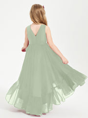Boho Junior Bridesmaid Dresses Cascading Skirt Dusty Sage