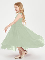 Boho Junior Bridesmaid Dresses Cascading Skirt Dusty Sage