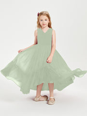 Boho Junior Bridesmaid Dresses Cascading Skirt Dusty Sage