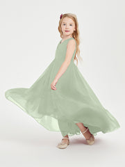 Boho Junior Bridesmaid Dresses Cascading Skirt Dusty Sage