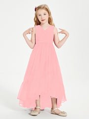 Boho Junior Bridesmaid Dresses Cascading Skirt Flamingo