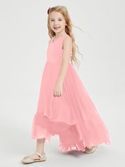Boho Junior Bridesmaid Dresses Cascading Skirt Flamingo