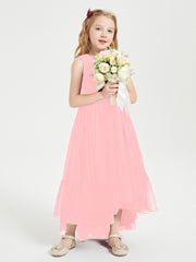 Boho Junior Bridesmaid Dresses Cascading Skirt Flamingo