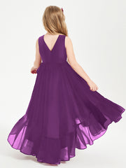 Boho Junior Bridesmaid Dresses Cascading Skirt Grape